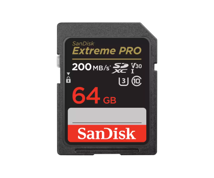 Karta pamięci Sandisk 64GB SDXC Extreme PRO 200MB/s A2 C10 V30 UHS-I U3